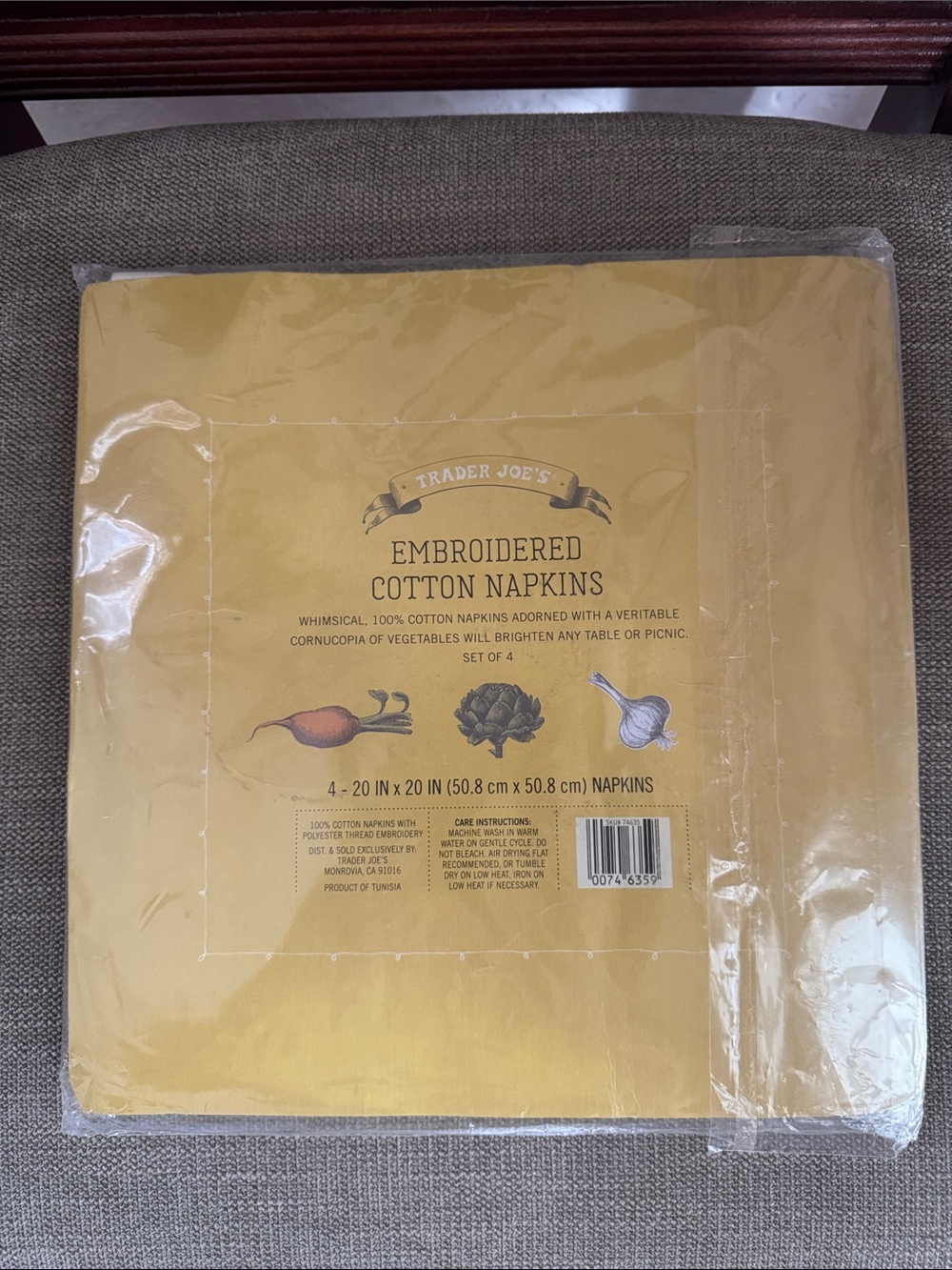 Trader Joe’s Embroidered 100% Cotton Napkins NWT - Picture 8 of 9
